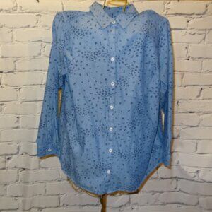 Croft & Barrow Lightweight Blue Jean Button Down Shirt, Like New